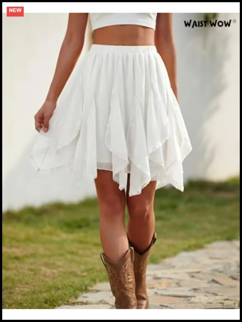 Chiffon Mini Skirt Flowy Ruffle Lace Tulle A-Line